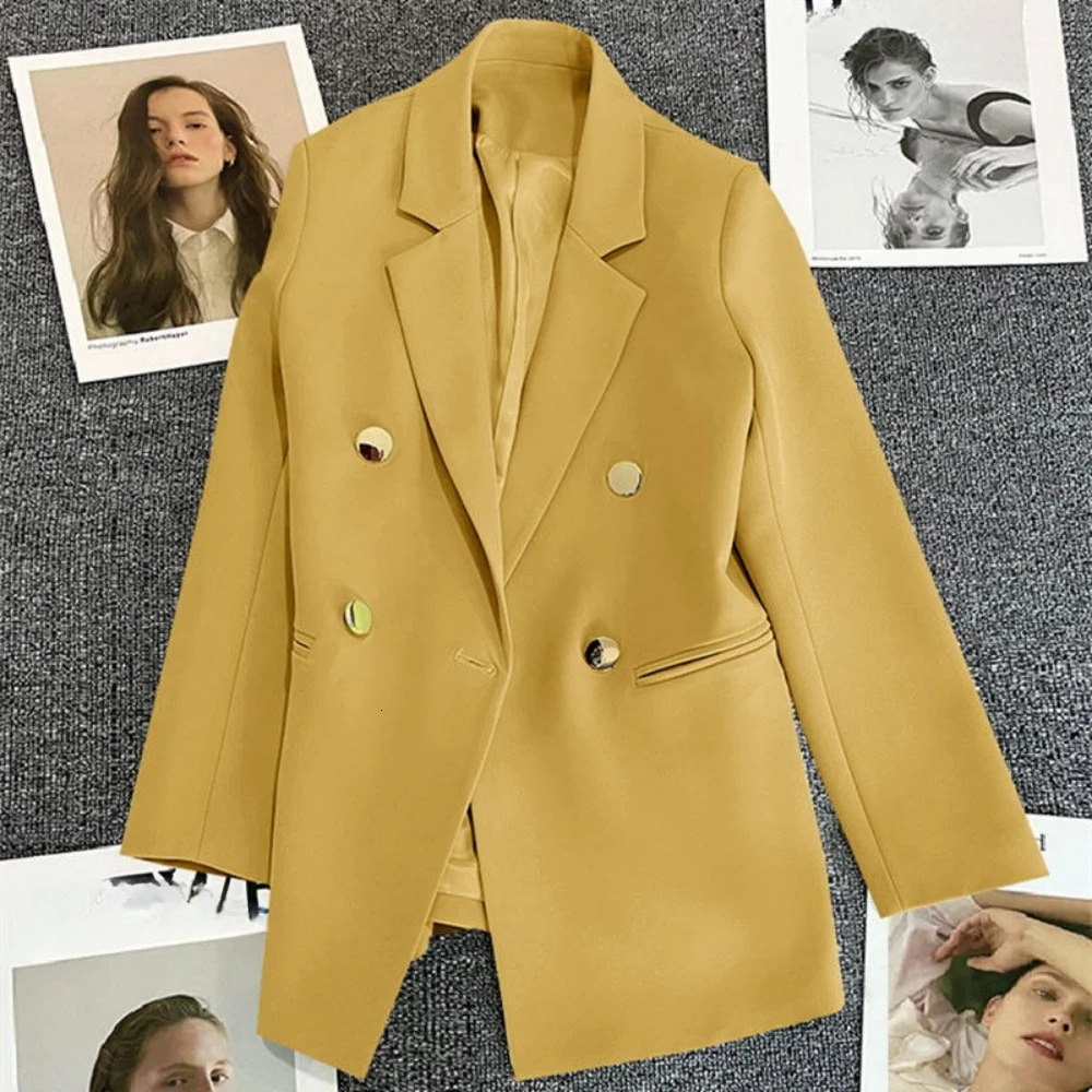 Womens Suit Coat Elegant Sports Casual Blazer Korean Fashion Jacket Autumn Solid Color Office Ladies Clothing Basic 241209