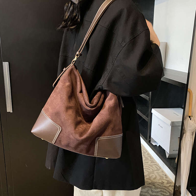 Tote Bags for Women PU Leather Suede Shoulder Bags Tote Purses Handbags Medium Top Handle Satchel Shoulder Bag Suede Handbag Travel Winter Fall