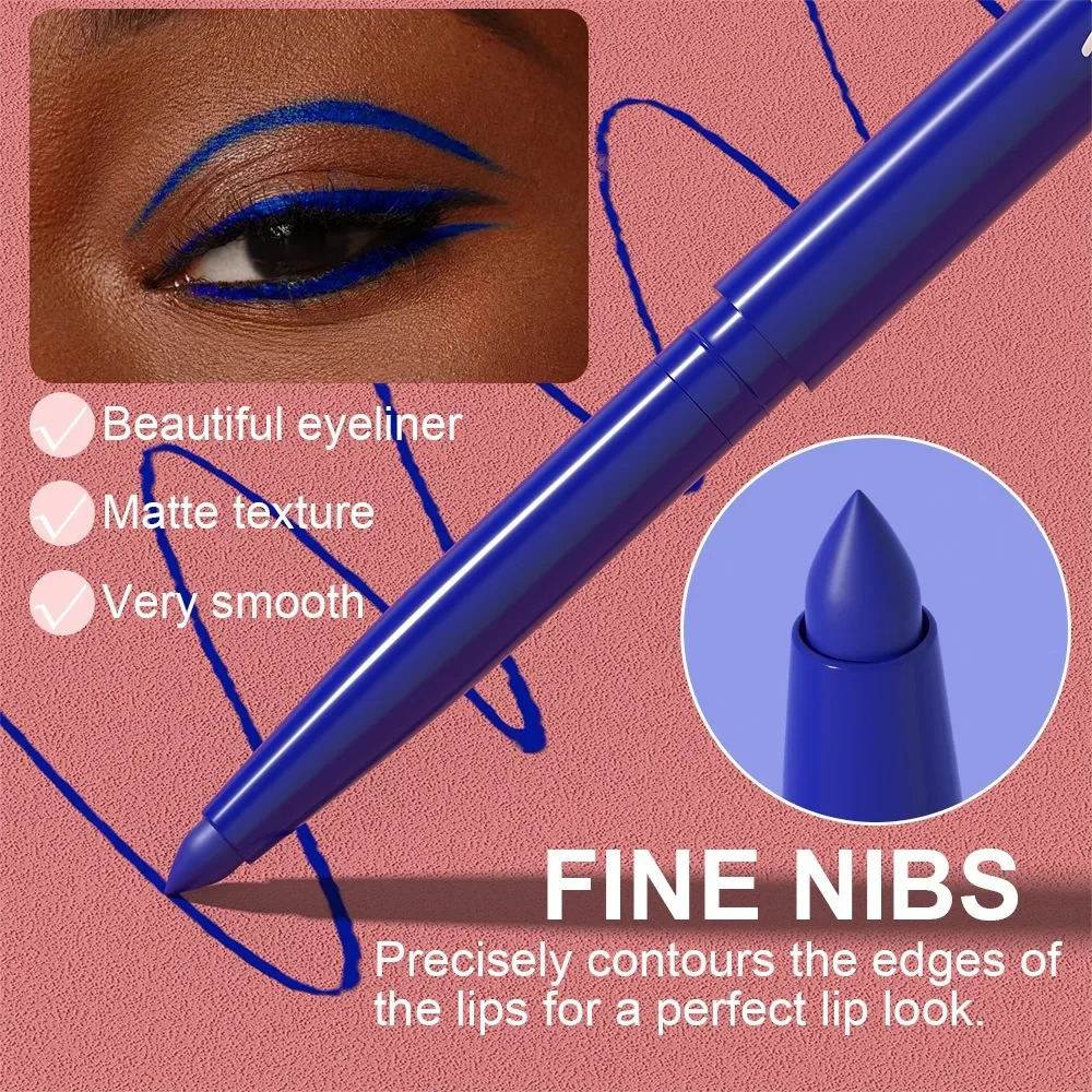 Soft Gel Blue White Eyeliner Pencil Under Eye Highly Pigmented Matte Black Waterproof Eyes Contour Makeup Eyeliner Waterproof 241209