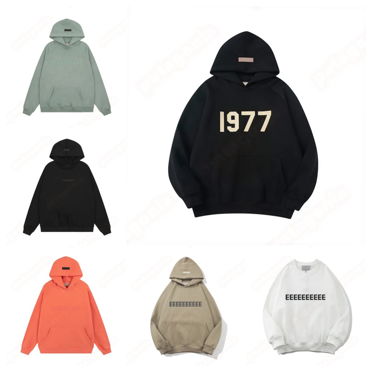 Men's Hoodies Luxury Oversized Two Rows Flocked Letter Logo For Men Brand Design Women's High Street Loose Hoodie Set a1