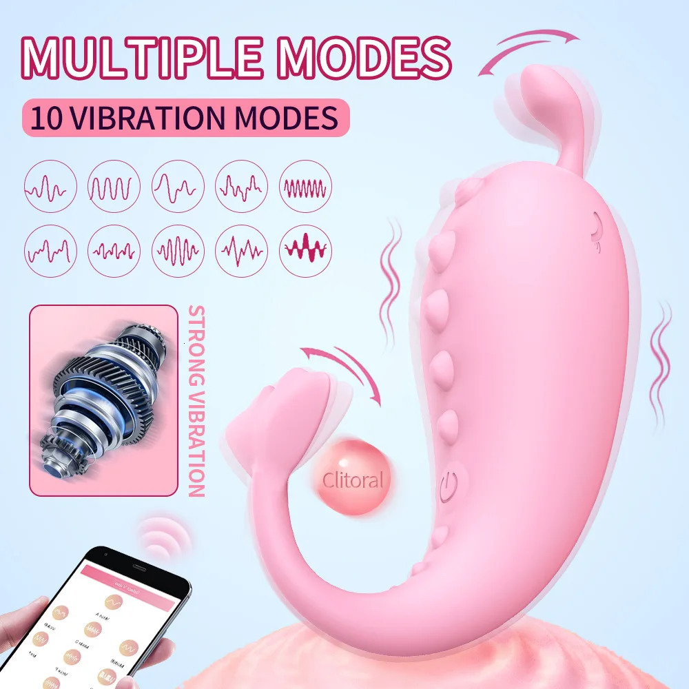 Wireless Whale Shape Mini Vibrator Eggs App Control Vibrator For Women Masturbate Strong Vibration Egg Adult Sex Toy 241209