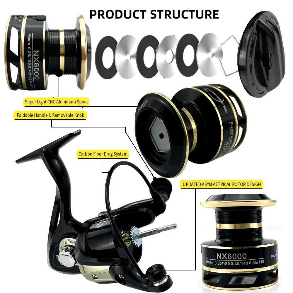2000 3000 4000 5000 6000 7000 Series Spinning Fishing Reel Sea Lure Long Cast Jigging Wheel 5.2 1/4.7 1 22LB Max Drag SaltwaterXJ241209