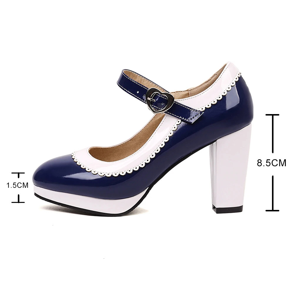 Womens shoes on Heels Women Mixed colors Platform Pumps Shallow Mouth Round Toe Shoes for Woman Mary Jane high heels Footwear 241209