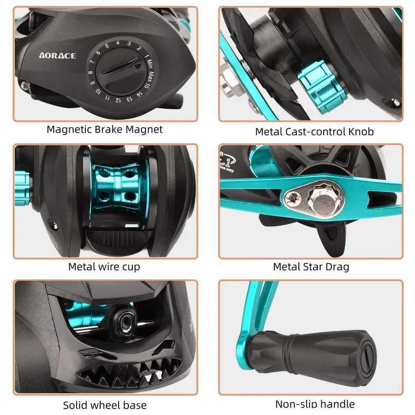 New Baitcasting Reel High Speed 7.2 1 Gear Ratio 19+1BB Fresh Saltwater Brake Syst Ultralight Reels Fishing WheelXJ241209