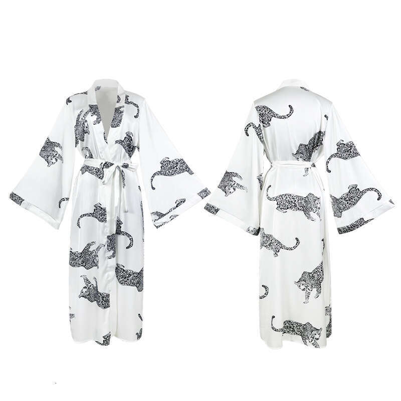Women's satin bathrobe, long sleeved tie up sexy home wear 211 2024 new casual fashion trend clothing