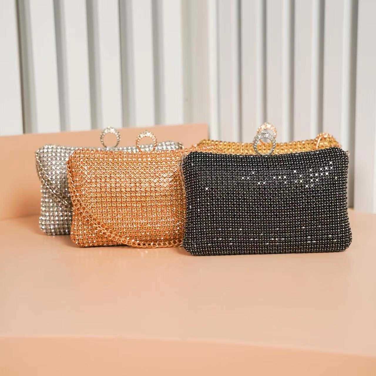 New Fashionable Rhinestone Dinner Bag Clutch Bag Frosted Handbag Shoulder Bag High-end Mommy Bag 240920