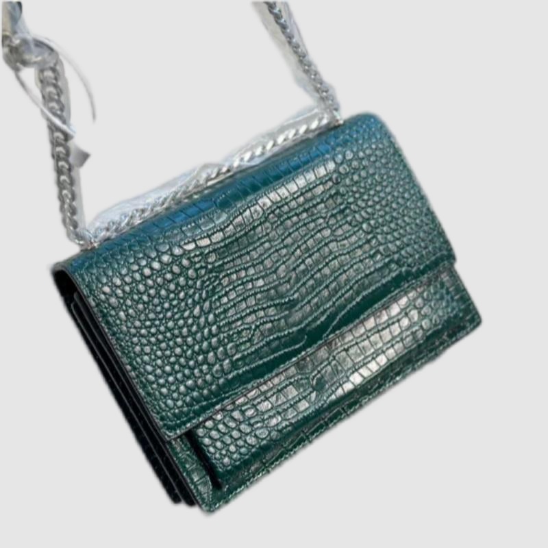 Sunset crossbody bags designer women crocodile leather shoulder bag high quality flap solid color letter plated gold handbag purse xb182 C4