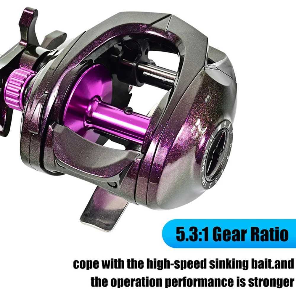12KG Max Drag Baitcasting Reel 5.3 1 Fishing Wheel Wide-body Long-range Dropt Wheel for Sea/ Boat Fishing Baitcast Reels PescaXJ241209