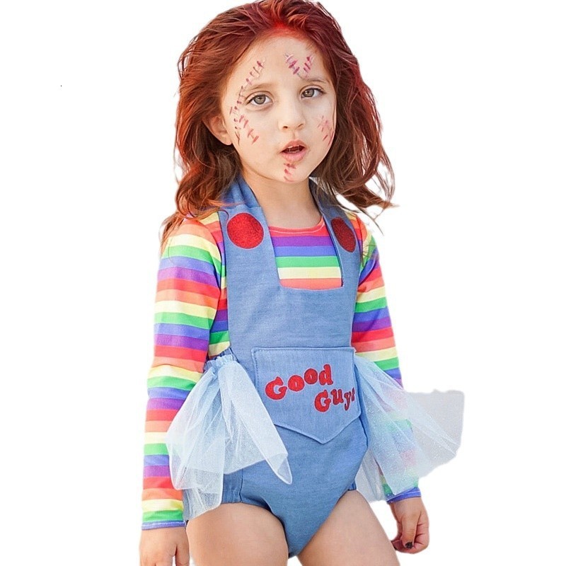Clothing Sets Baby Girl Boy Halloween Clothes Set RomperLong Sleeve Shirt 2PCS Child Chucky Doll Evil Bodysuit Costume 27Y 230203