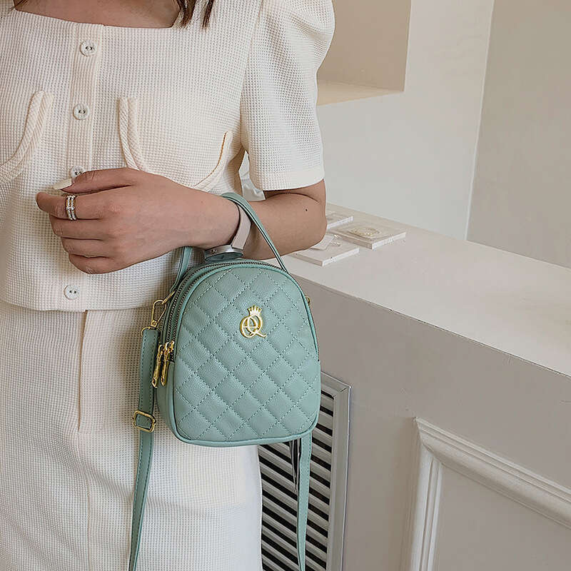 Fashionable diamond grid single shoulder crossbody versatile, casual, women's shell bag, high-end, mobile phone small round bag