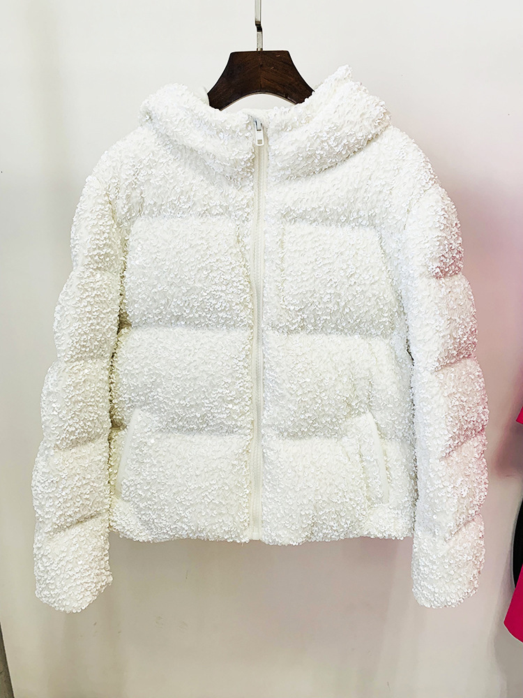 Bg White Duck Down Winter Jacket: Veet Glitter, Extra Warm