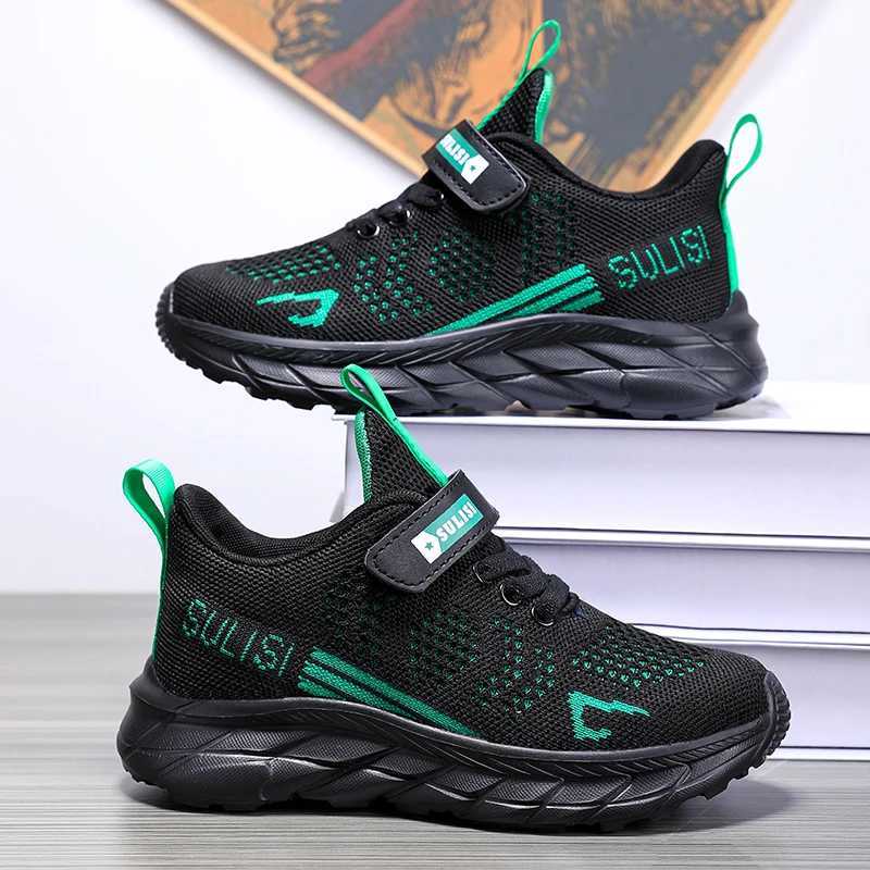 Boys walking sports shoes childrens outdoor anti slip sports shoes fashionable mesh and lightweight casual shoes for elderly children X241209