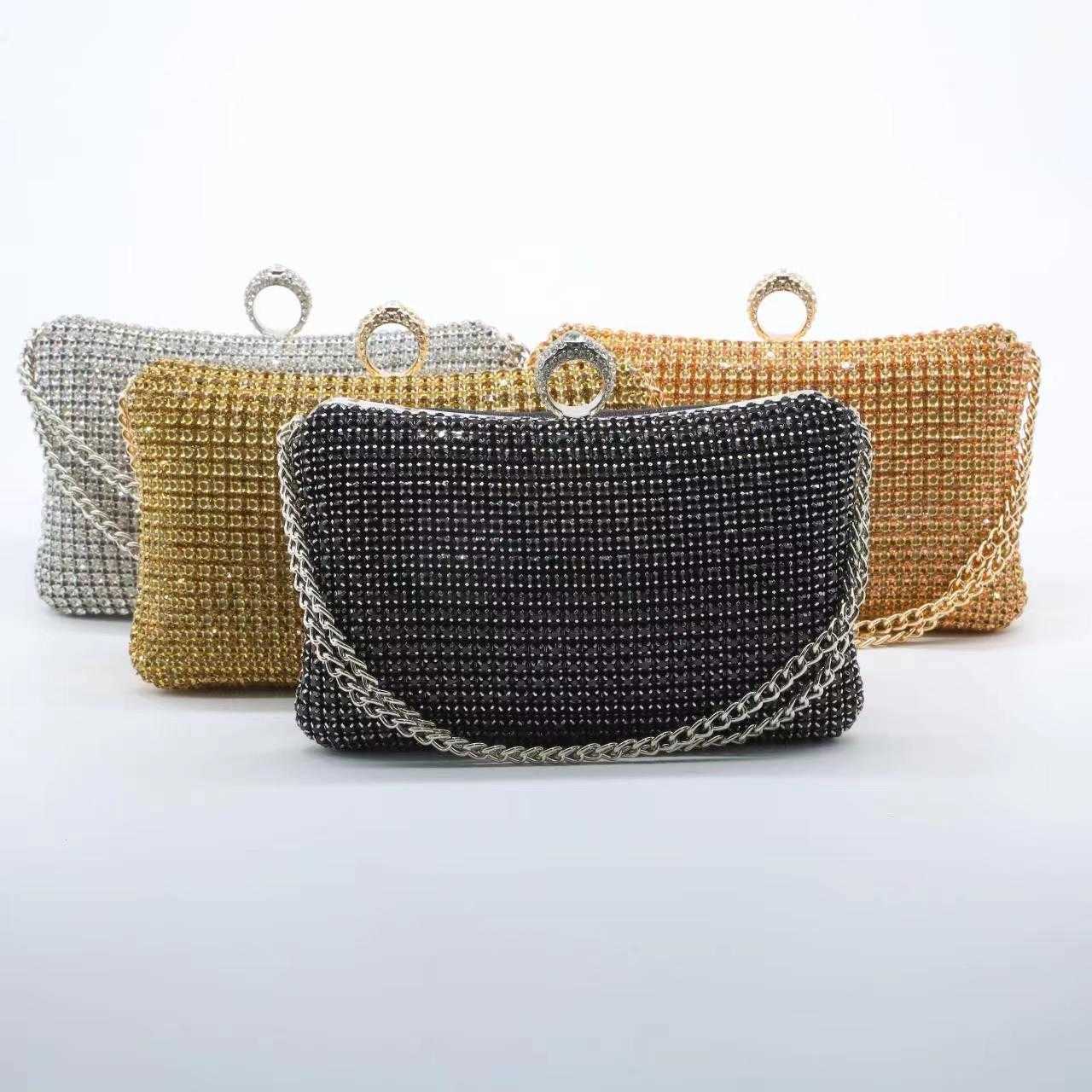 New Fashionable Rhinestone Dinner Bag Clutch Bag Frosted Handbag Shoulder Bag High-end Mommy Bag 240920