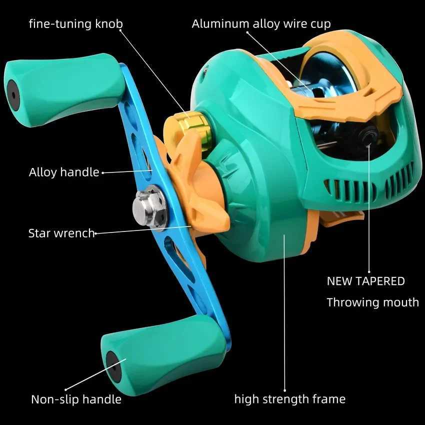 Baitcasting Fishing Reels Gear Ratio 7.2 1 High Speed Fishing Reel ft Right Hand Brake Syst 8kg Drag Wheel Bait Casting ReelXJ241209