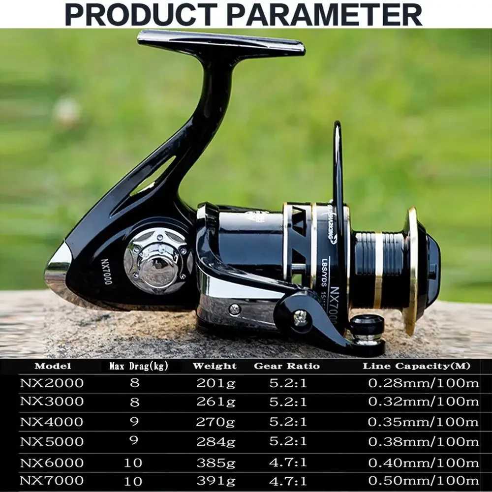 High Quality Metal Spinning reel Spool Saltwater 5.2 1/4.7 1 High Speed Reel Waterproof Suitab for Pike Fishing1000-4000SreiesXJ241209