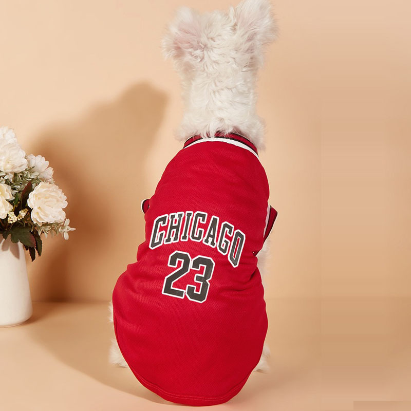Mesh Breathable Dog Clothes Schnauzer Teddy Sport Large Dog Jersey Basketball Clothing Puppy T-Shirts Summer Pet Cat Shirts