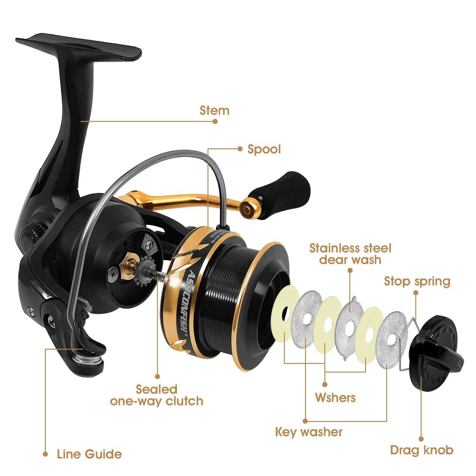 Fishing Reel Metallic CNC Spool 12KG Max Drag 12BB 1000H-5000H ft/Right Hand Spinning Fishing Reel Ashconfish carp saltwaterXJ241209