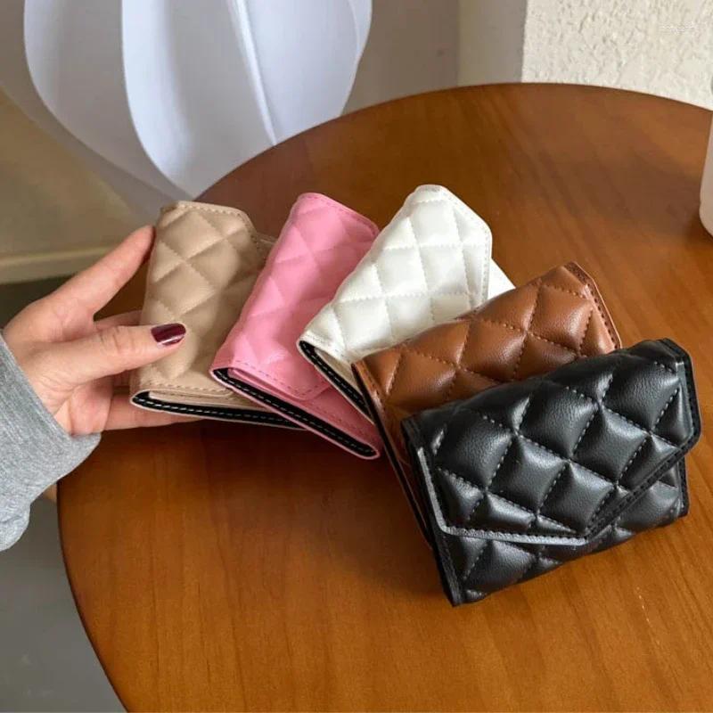 Free Shipping Wallets Large Capacity Multi-card Slot Portable Card Holder Bag Short Fashion Rhombus PU Wallet Purse For Women Designer Bag Luxury Bag 