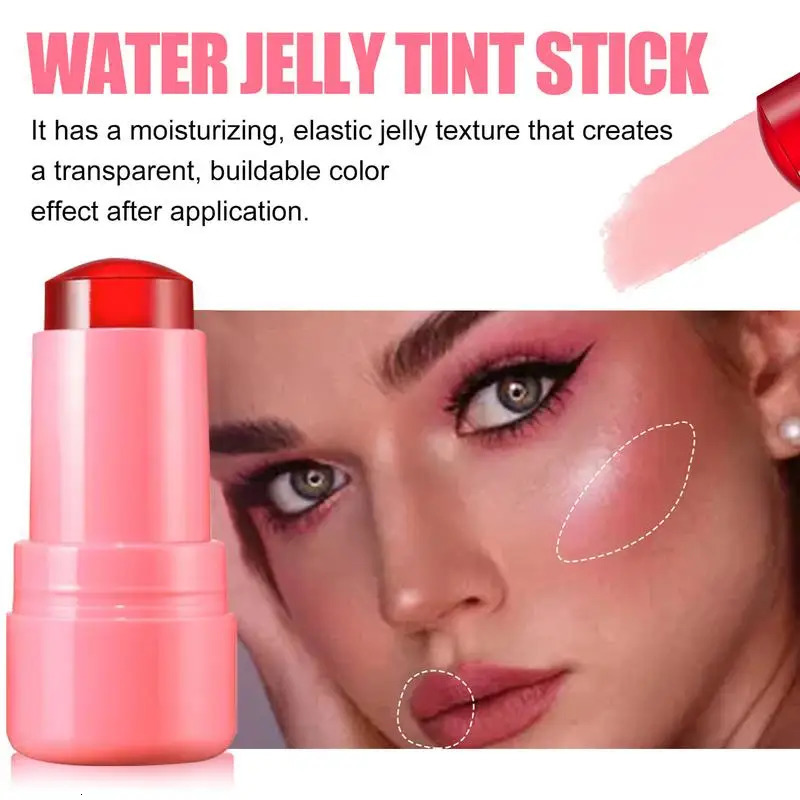 Milk Jelly Blush Jelly Lipstick Rouge Blusher Cooling Water Jelly Tint Blusher Lip Gloss Eye Cheek Moisturizing Contour Stick 241209