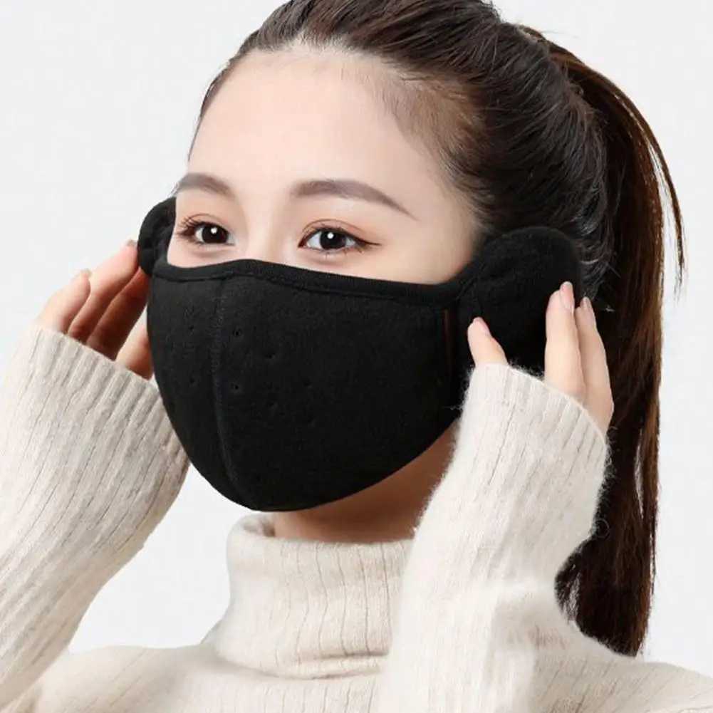 3pcsWinter Warm Face Mask With Earmuffs Motorcycle Cycling Ski Mask Women Men Hiking Riding Masks Sports Thermal Headwear WindproofXJ241209