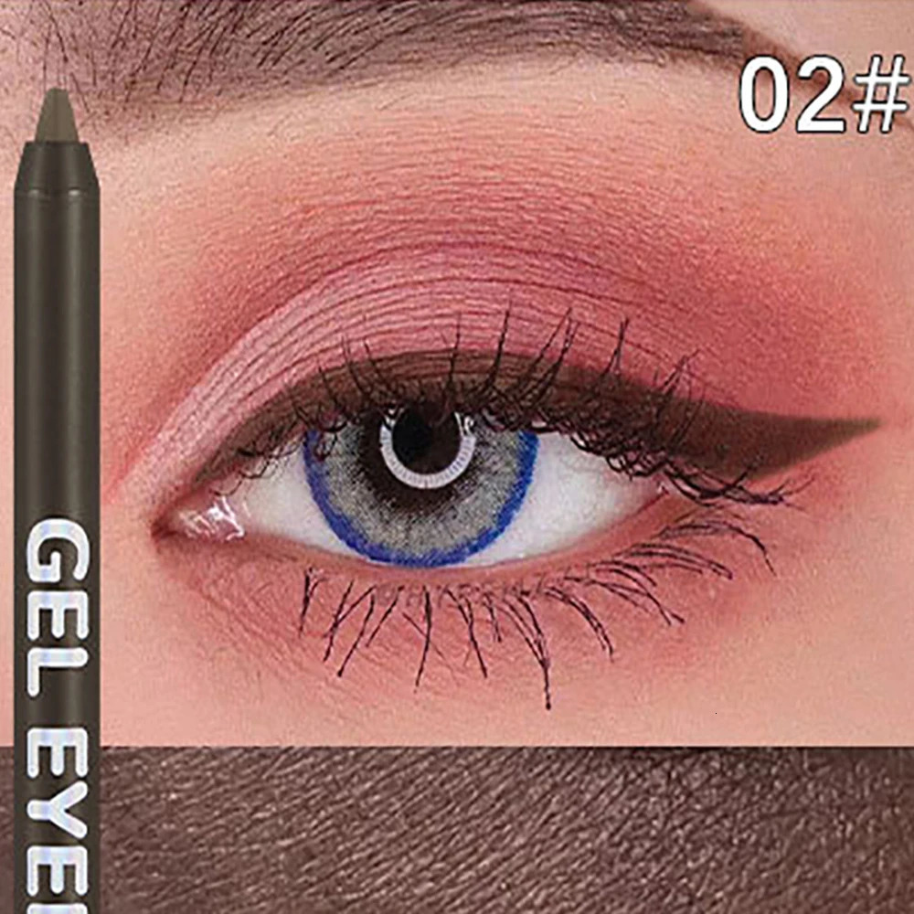 12 Color Matte Eyeliner Gel Pencil Soft Easy to Wear Colorful White Yellow Blue Pink Pearl Gloss Eye Liner Pen Cream Makeup Tool 241209