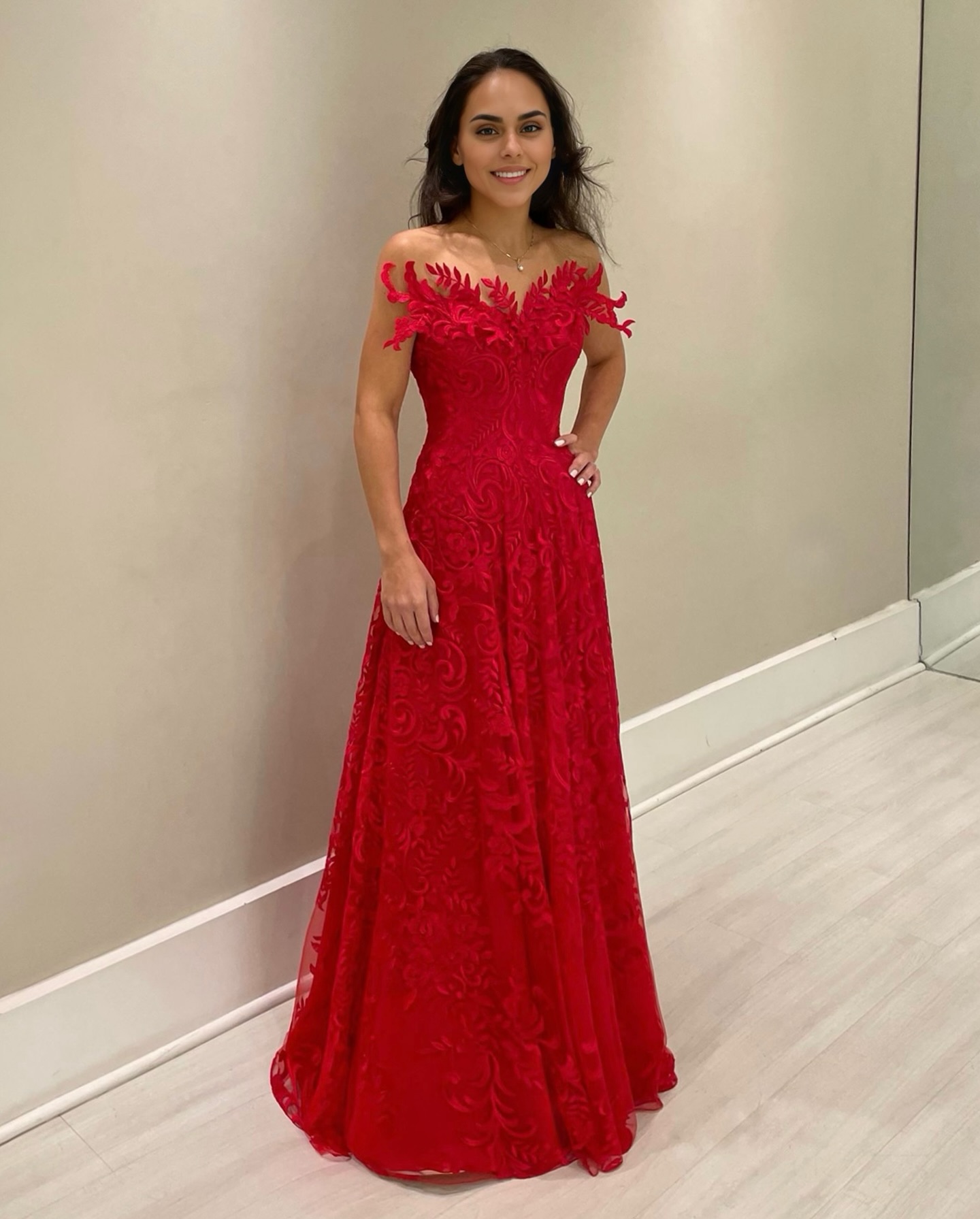 Lace Red Prom Dresses D Appliqued Evening Gowns Strapless Necke Or Length Special Ocn Formal Wear