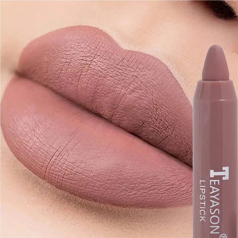 Nude Series Velvet Matte Lipstick Pencil Waterproof Long Lasting Red Lip Stick Non-Stick Cup Makeup Lip Tint Pen Cosmetic Makeup 241209