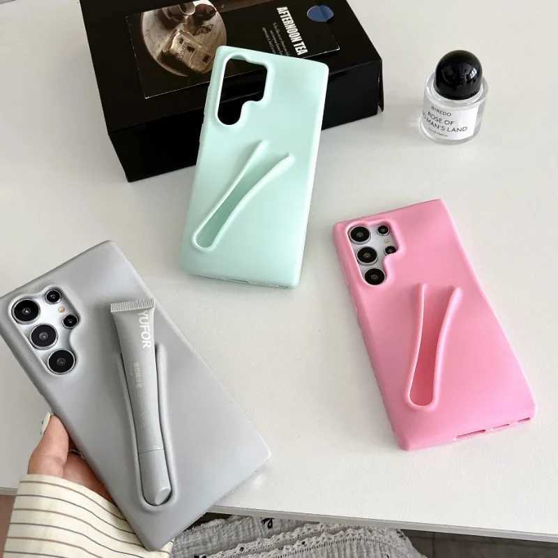 Designer Phone Case For Galaxy S24 Ultra S23 Plus A14 A54 Fun Lip Gloss Cover M241209