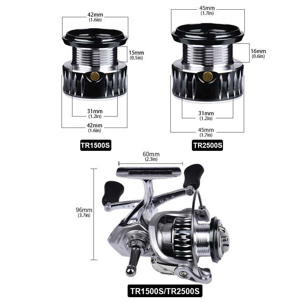 Spinning Fishing Reels ft/Right Interchangeab 5.2 1 Gear Ratio Spinning Reel 11LBs/13.2LBs Max Drag 7+1BB Bearings FishingXJ241209
