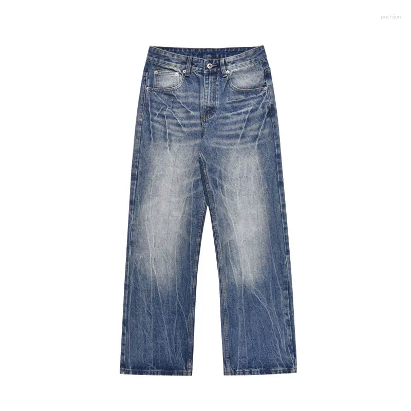 2025 S Fashion Designer Men S Jeans Men Straight Trousers Denim Flare Pants Long Pant Loose Casual Regular Splice Button Pocket High Waist Simple Autu