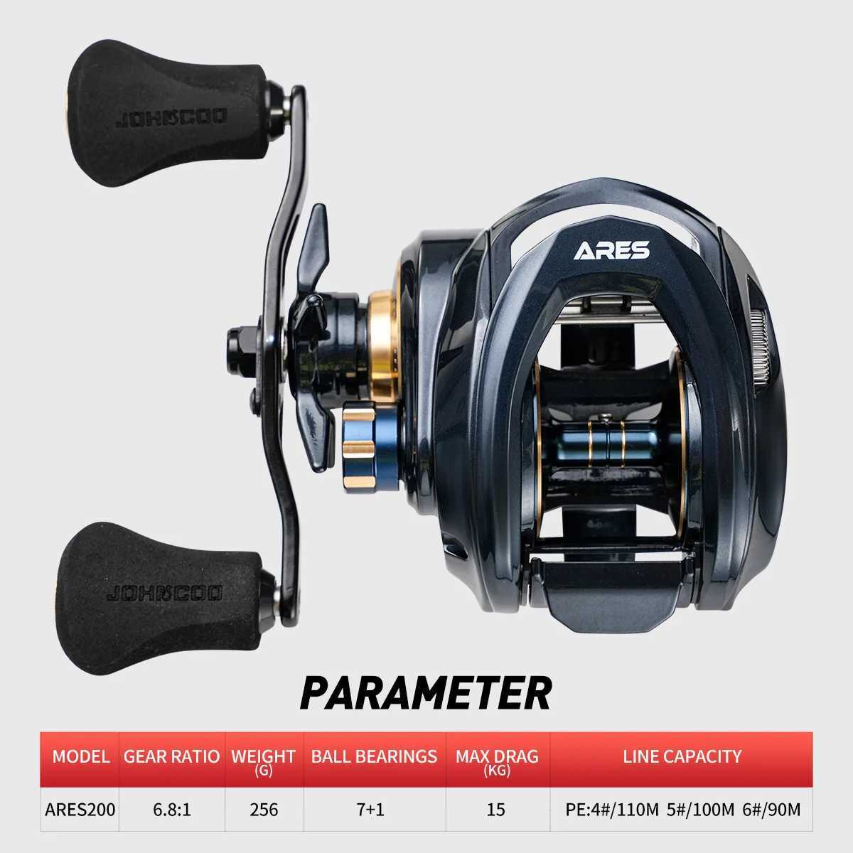 Baitcasting Reel Metal Body 15KG Max Drag 7+1 Bearings Aluminum Fe Freshwater Saltwater Fishing ReelXJ241209