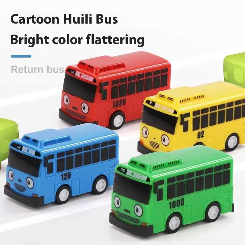 Tayo the Little Bus Parking Playset with start-up and slide functions equipped with 2 mini buses (random colors) - Childrens Cartoon Car Set X241209