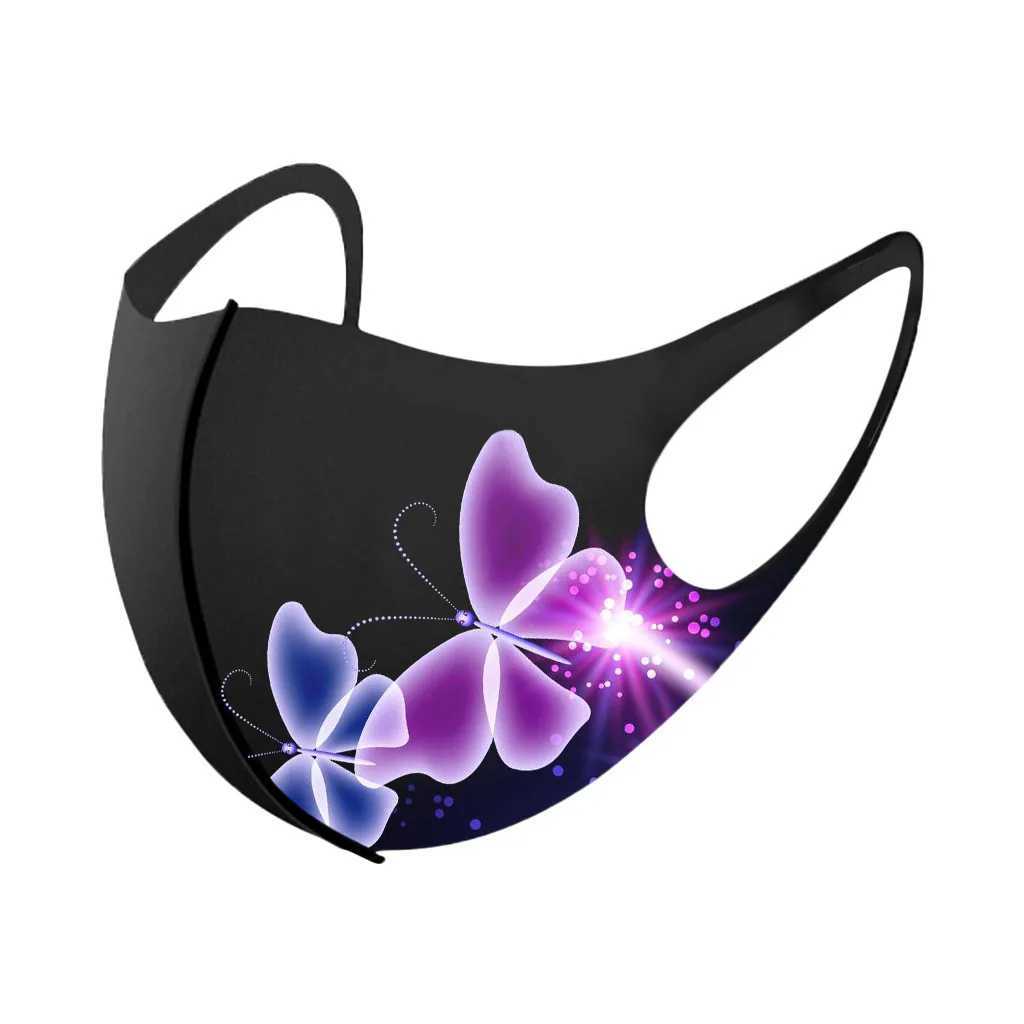 3pcsUnisex Version For Men And Women Printed Protective Mask Black Modified Face Slimming And Reusable Mask Cotton Dust XJ241209