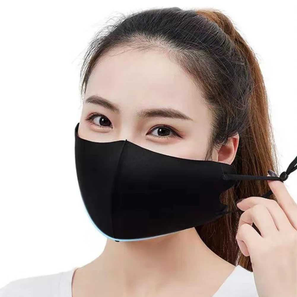 3Pcs Windproof Reusable Washable Mouth-muffle Anti Pollution Face Masks Fashion Face Mouth Mask Summer Ice Silk Cotton Dust MaskXJ241209