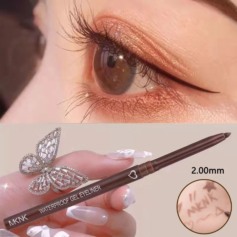Waterproof Eyeliner Gel Pencil Blue Brown Eyeliner Smooth Soft Easy Wearing Matte Concealer Pen Lasting Eyes Makeup Cosmetic 241209