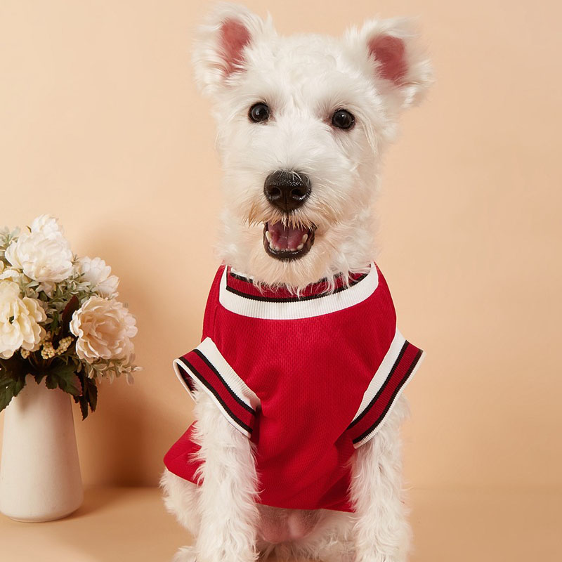 Mesh Breathable Dog Clothes Schnauzer Teddy Sport Large Dog Jersey Basketball Clothing Puppy T-Shirts Summer Pet Cat Shirts