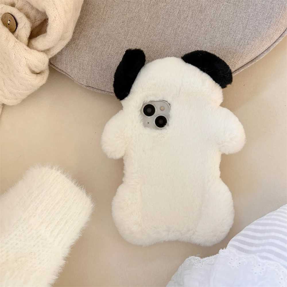 New Arrival Cute fluffy rabbit dog phone case suitable for iPhone 15 14 12 Pro Max 15 Pro 11 Warm and soft cartoon cover girl cute phone case Z241209