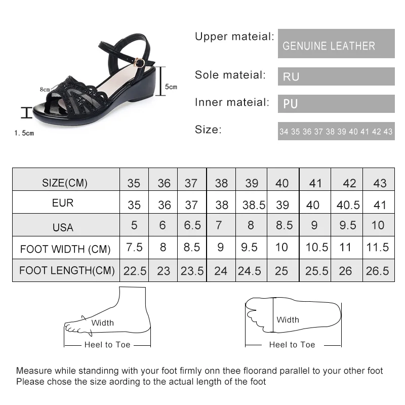 AIYUQI Women's Sandals Big Size Summer Wedges Women's Sandals Roman Water Drill Pure Color Casual Mother Sandals Ladies