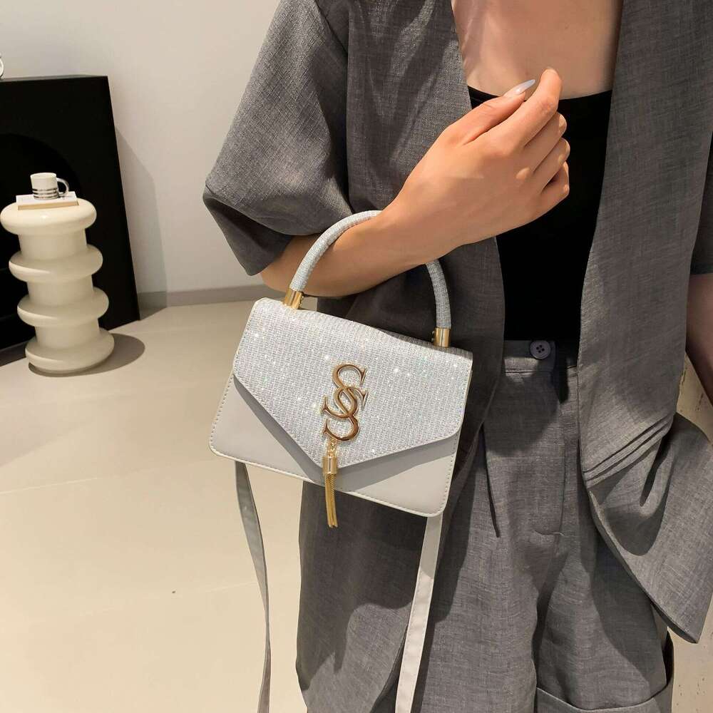 2024 Summer New Small Square Women's Fashion Trend Letter Simple and Versatile Handbag Single Shoulder Crossbody Bag