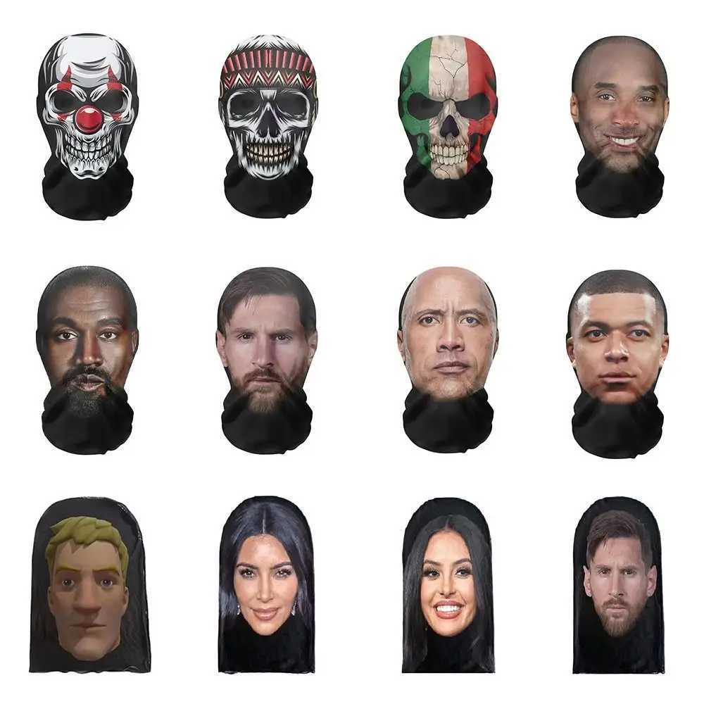 3pcsSunscreen Face Mask Trendy Funny Seamless Riding Bandana Celebrity Face 3D Mask OutsideXJ241209