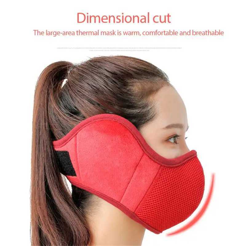 3pcsWinter Half Face Mask Cycling Camping Ski Face Mask Polar Fleece Warm Mask Earmuffs Open Breathable Mask Windproof NeckXJ241209
