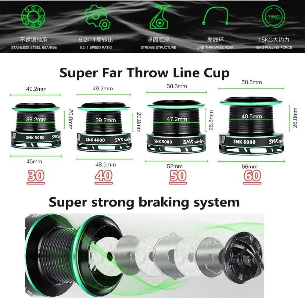 20Kg Max Drag Power Metal Fishing Reel Saltwater Freshwater Front And Rear Brake Drag Syst 30 40 50 60 Series Spinning ReelXJ241209