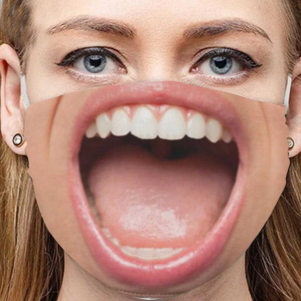 3pcsNEW Adult Men Women Face Mask Funny Pattern Cotton Mouth Masks Outdoor Masque Lavable Mask for Face Halloween CosplayXJ241209