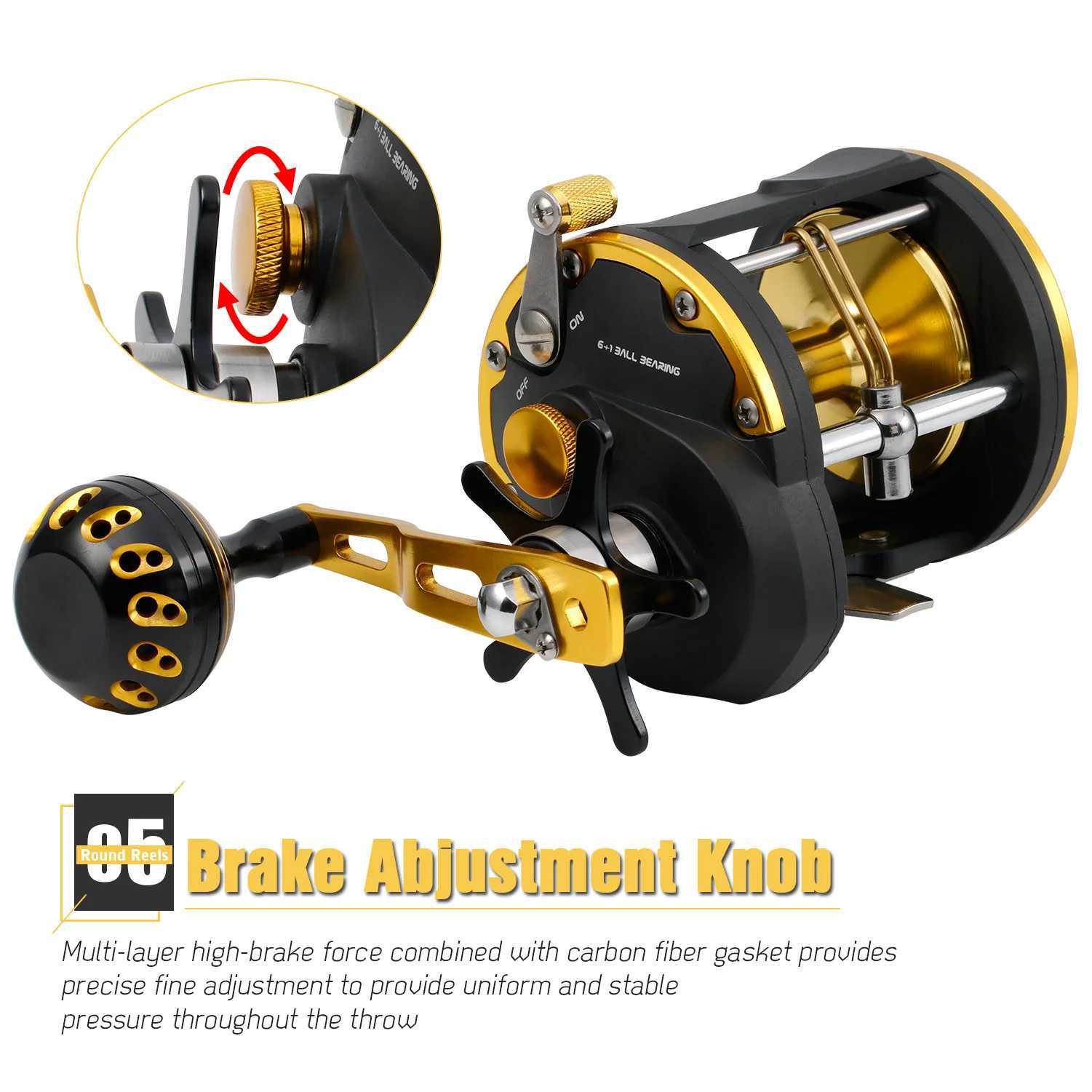 Sougayilang Trolling Reel Saltwater vel Wind Reel Drag Reels Boat Fishing Ocean Fishing for Sea Bass Grouper Pesca 6+1BB/4.1 1XJ241209