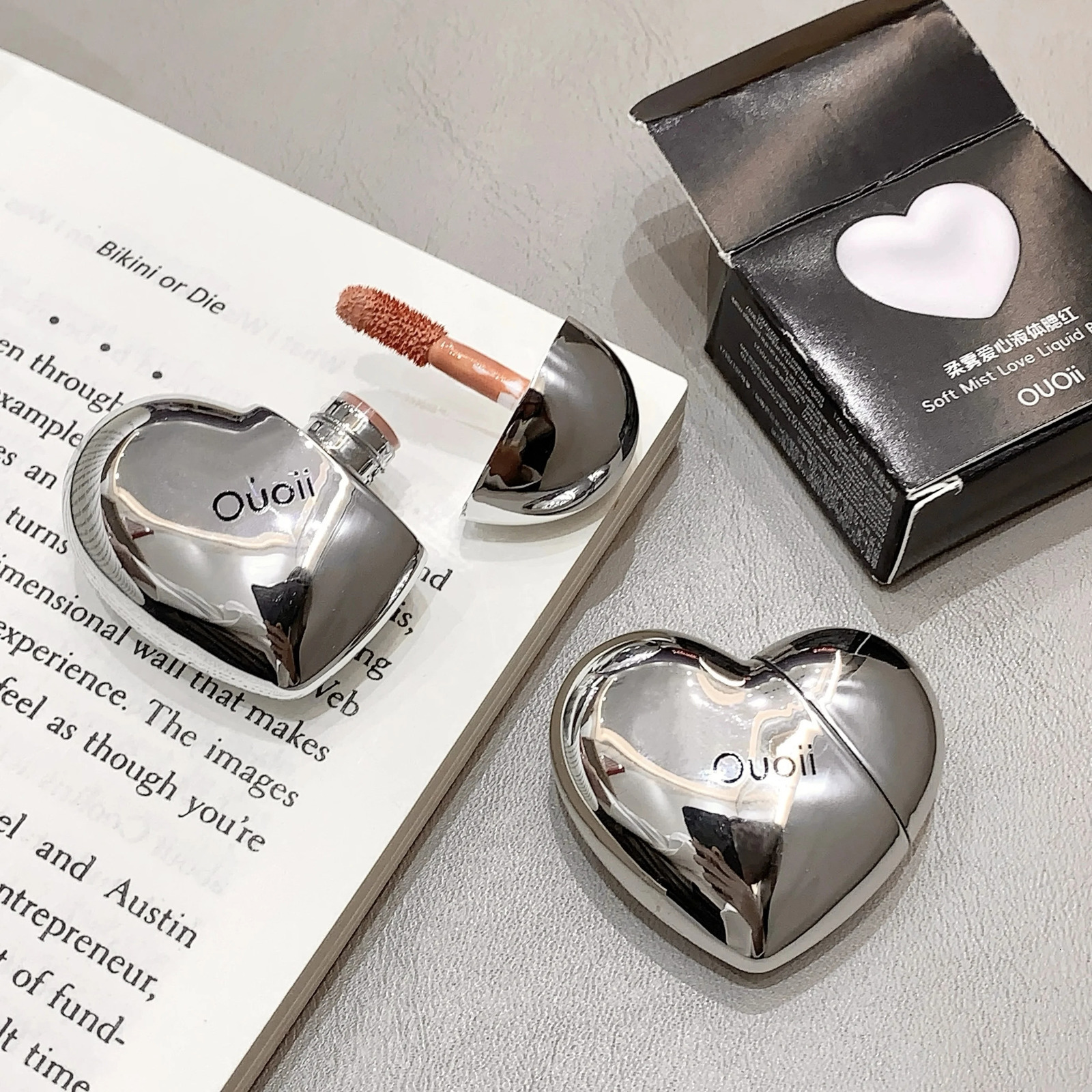 Beautiful Heart Shape Matte Liquid Blush Highly Pigmented Lightweight Long Wear Smooth Cute Silver Blush for Cheeks 241209