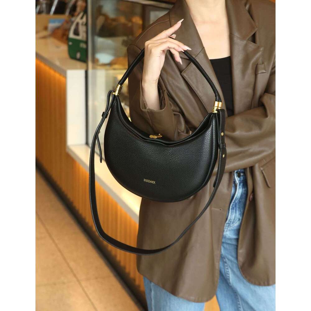 Advanced crescent armpit bag, pine moon series, versatile commuting handbag, designer's new autumn and winter women's bag