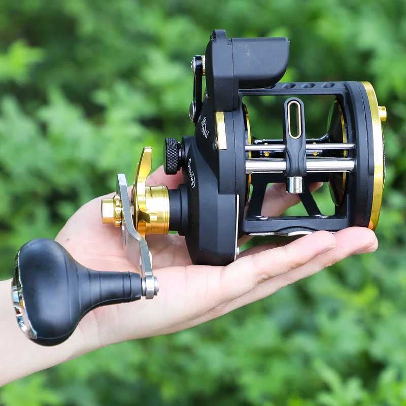 Sougayilang Saltwater Fishing Reels Cast Drum Wheel Trolling Casting Reel Boat Ocean Fishing Reel Round Baitcasting Reel PescaXJ241209