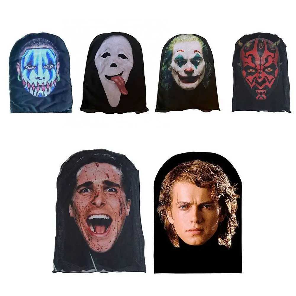 3pcsUnisex 3D Seamless Elastic Mesh Face Mask Multifunctional Outdoor Funny Riding Scarf Neckchief Dust Head Cover Headscarf CosplayXJ241209