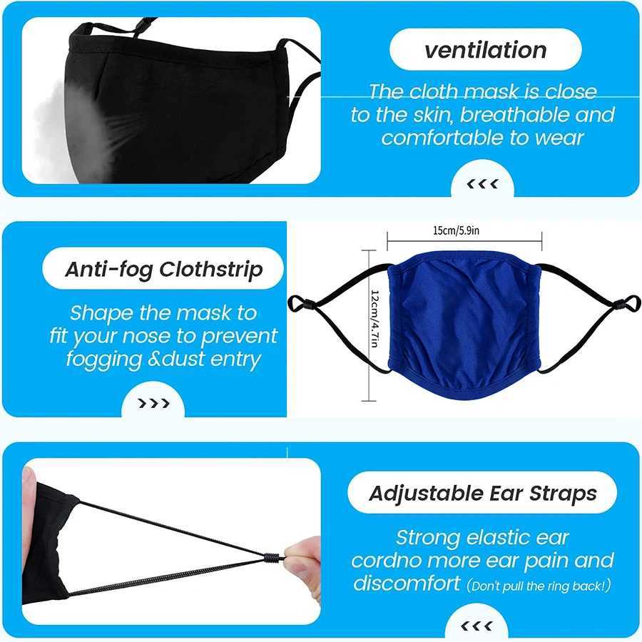 3pcs1pc Cotton Face Mask Washable Reusable Breathable Mask with Adjustable Ear Loops Fashionable Comfortable Casual StyleXJ241209