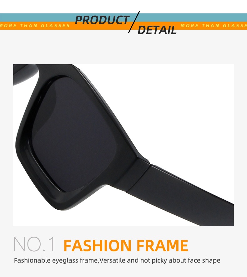 Fashion women's square frame full rim glasses personalised plastic minimalist glasses simple design glasses for travelling for photos